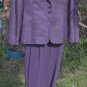 Carlisle 3 Piece Jacket Top Pants Suit Plum Purple Silk 0 4