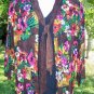 Carole Little Open Sheer Crepe Full Jacket Tropical Print M-L