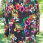 Carole Little Open Sheer Crepe Full Jacket Tropical Print M-L