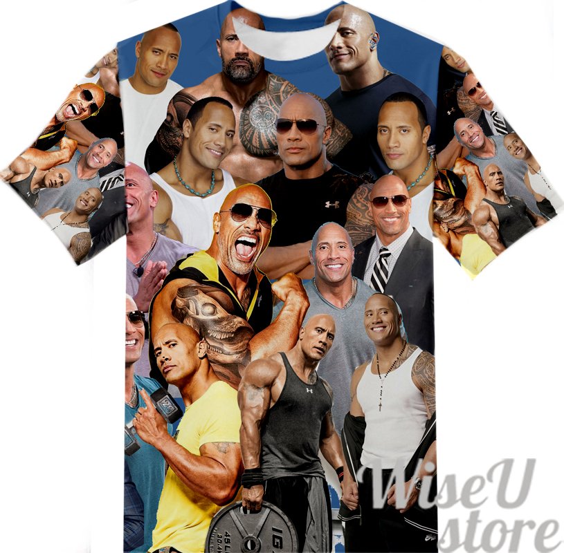 DWAYNE JOHNSON T-SHIRT Photo Collage shirt 3D