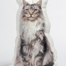 Maine-coon Cat Shaped Photo Soft Stuffed Decorative Pillow with a zipper