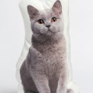 British Cat Shaped Photo Soft Stuffed Decorative Pillow with a zipper