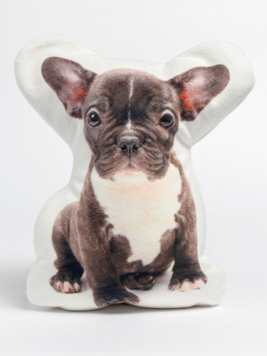 French Bulldog Shaped Photo Soft Stuffed Decorative Pillow with a zipper
