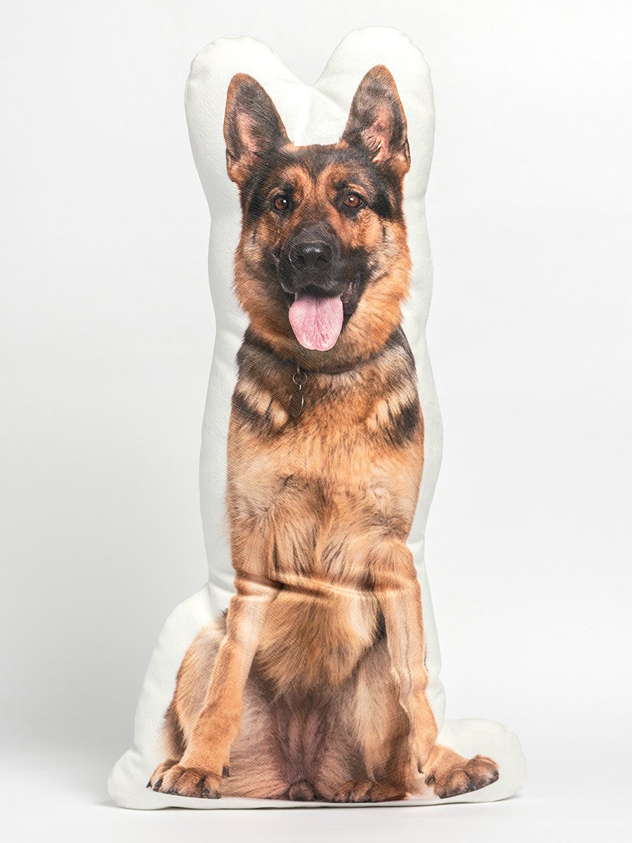 German Shepherd Dog Shaped Photo Soft Stuffed Decorative Pillow with a zipper