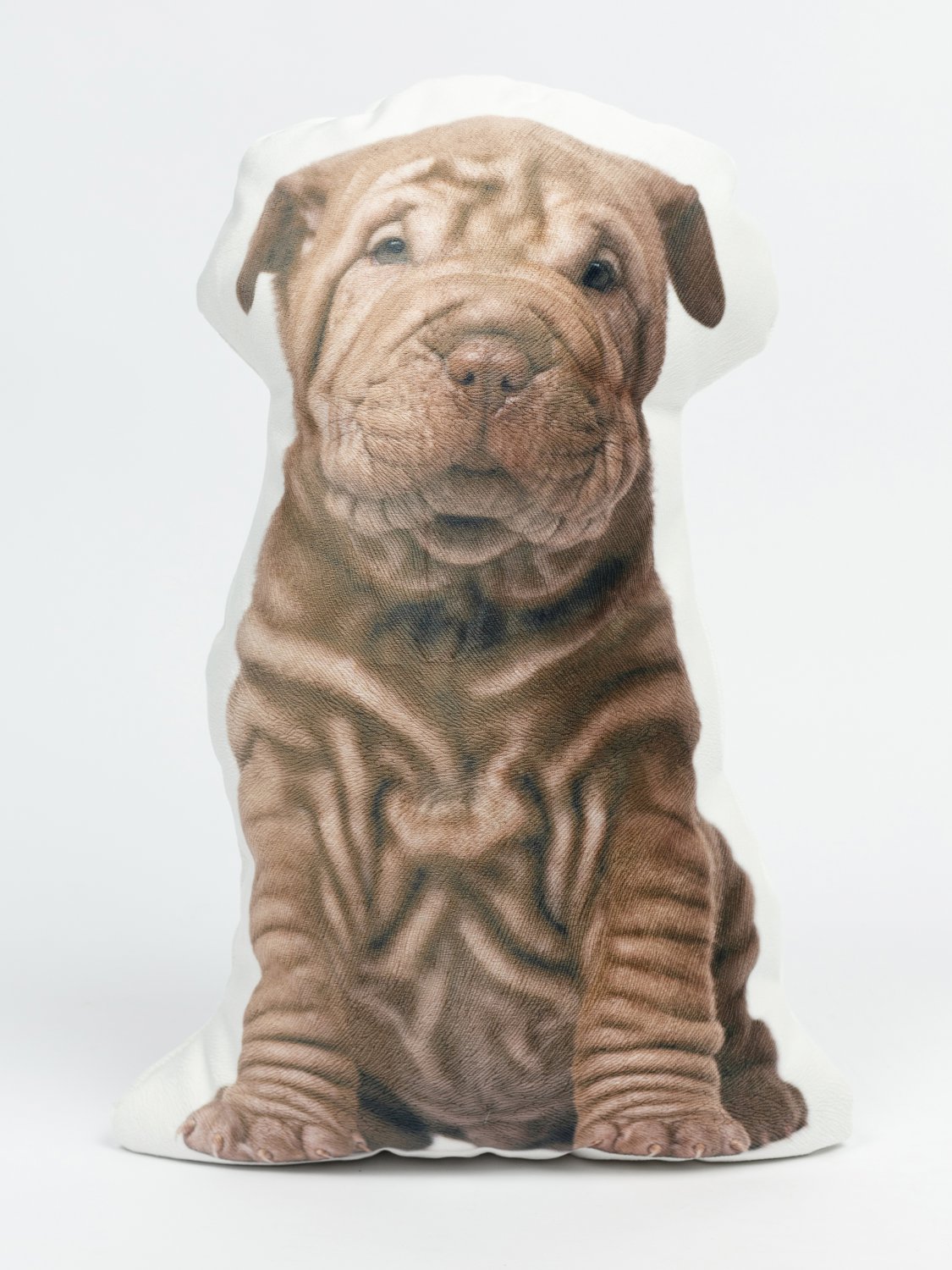 Shar-pei Dog Shaped Photo Soft Stuffed Decorative Pillow with a zipper