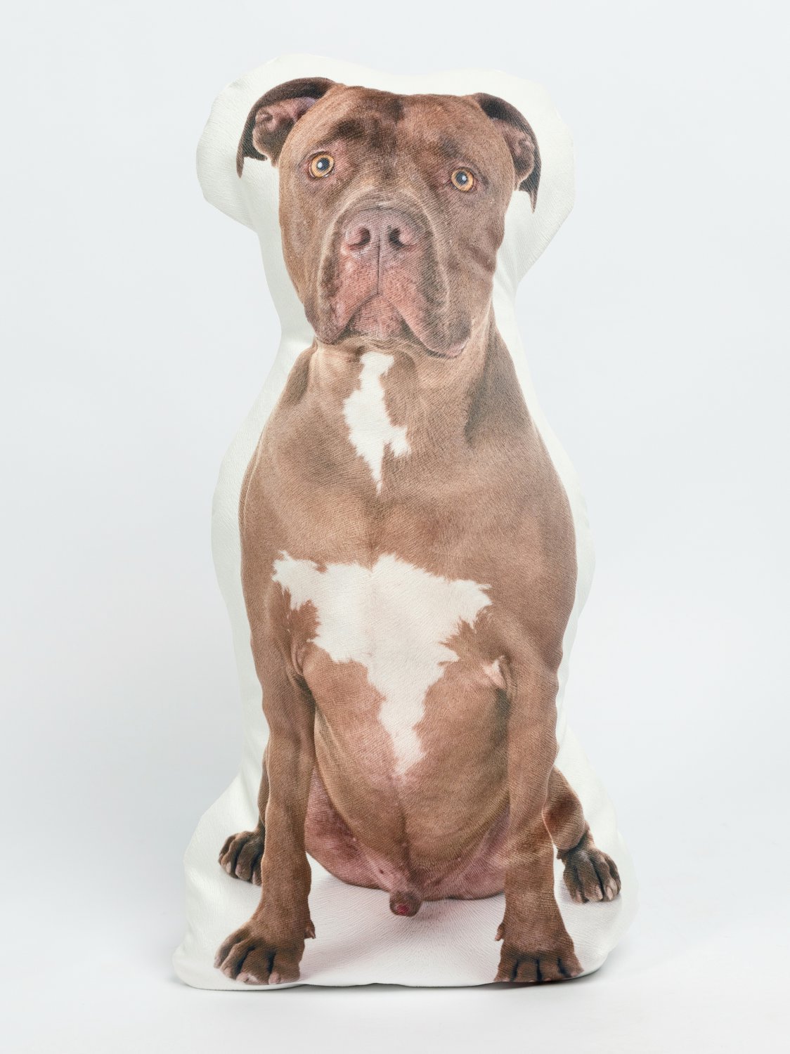 Pit bull Dog Shaped Photo Soft Stuffed Decorative Pillow with a zipper