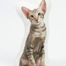 Oriental Shorthair Cat  Shaped Photo Soft Stuffed Decorative Pillow with a zipper