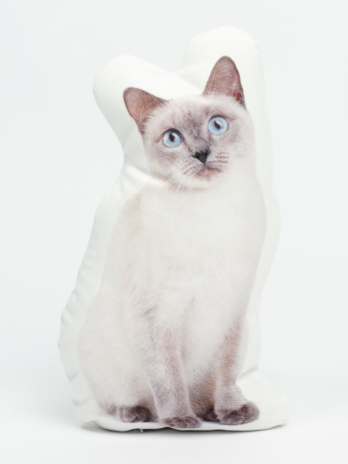 Siamese Cat  Shaped Photo Soft Stuffed Decorative Pillow with a zipper
