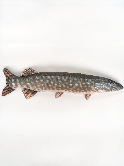 Pike Fish Shaped Photo Soft Stuffed Decorative Pillow