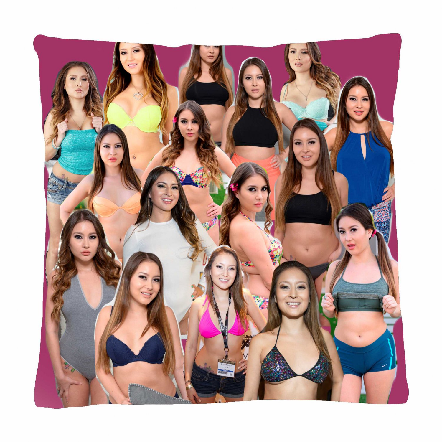 Bliss Dulce pornostar Photo Collage Pillowcase 3D