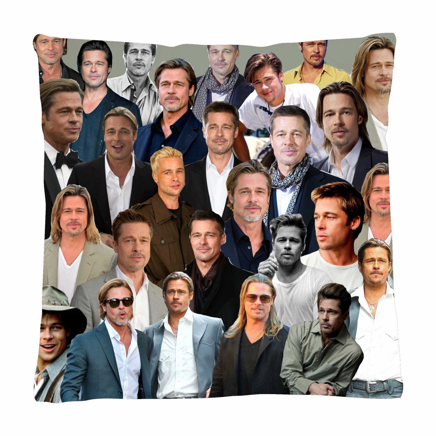 Brad Pitt Photo Collage Pillowcase 3D
