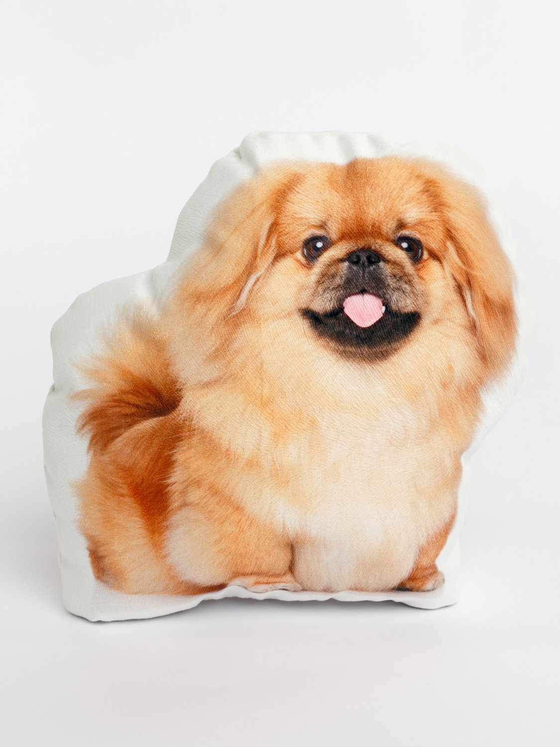 Pekingese Dog Shaped Photo Soft Stuffed Decorative Pillow with a zipper