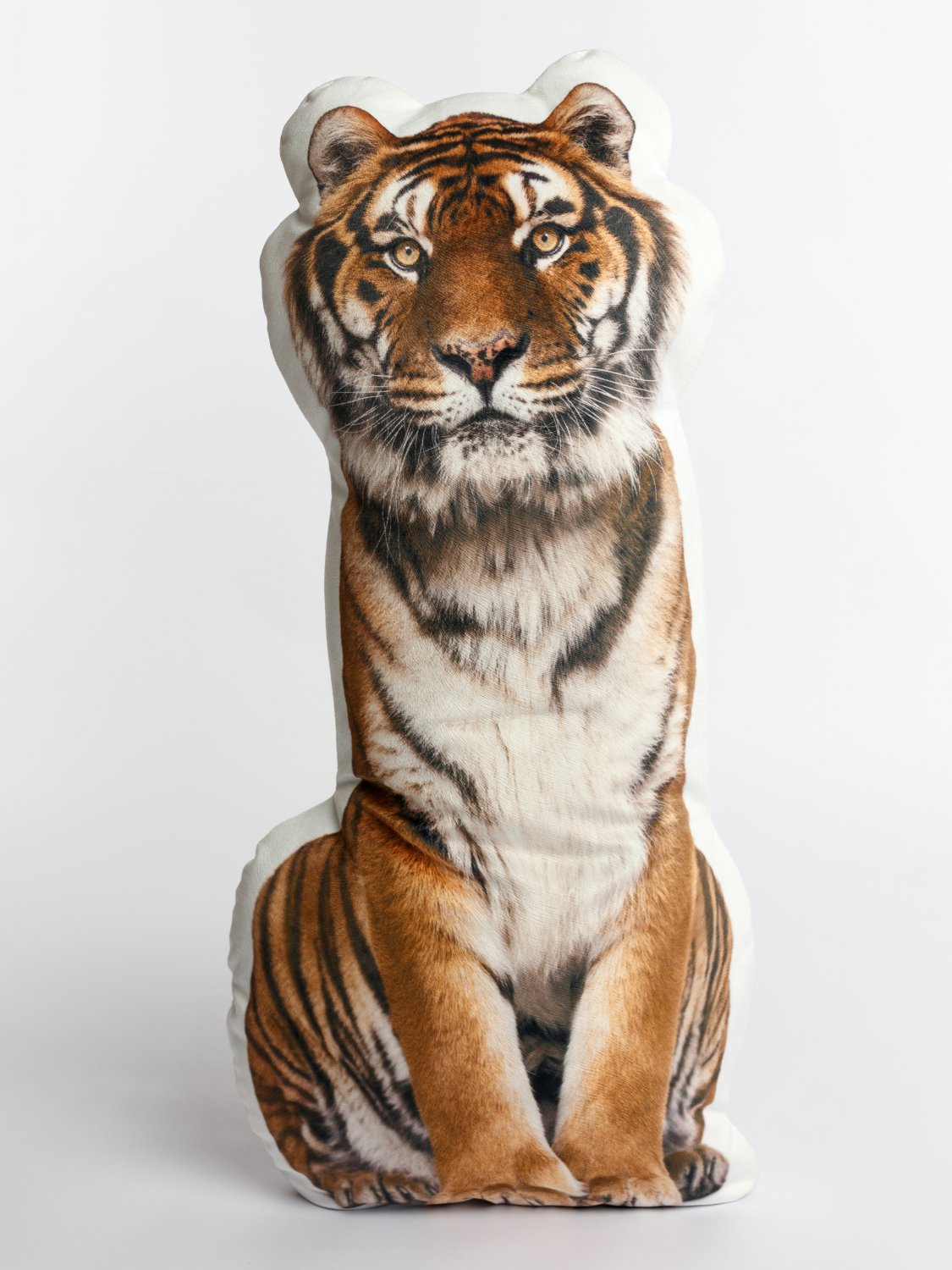 Tiger Shaped Photo Soft Stuffed Decorative Pillow with a zipper