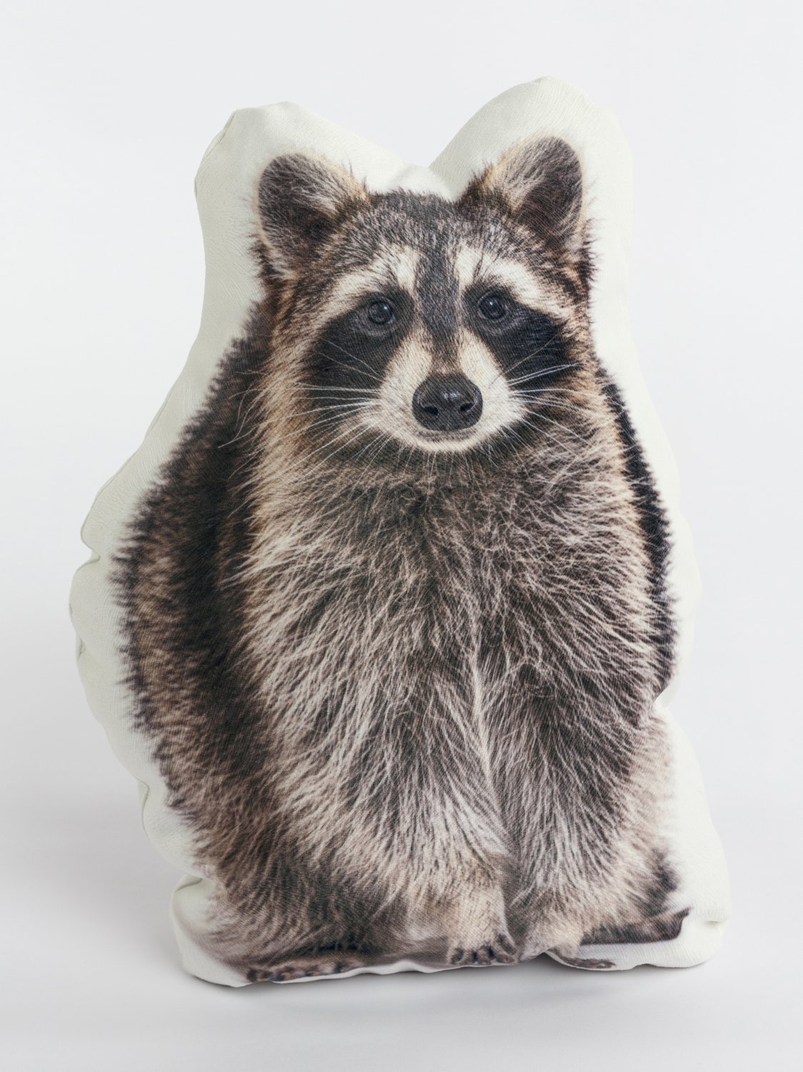 Raccoon Shaped Photo Soft Stuffed Decorative Pillow with a zipper