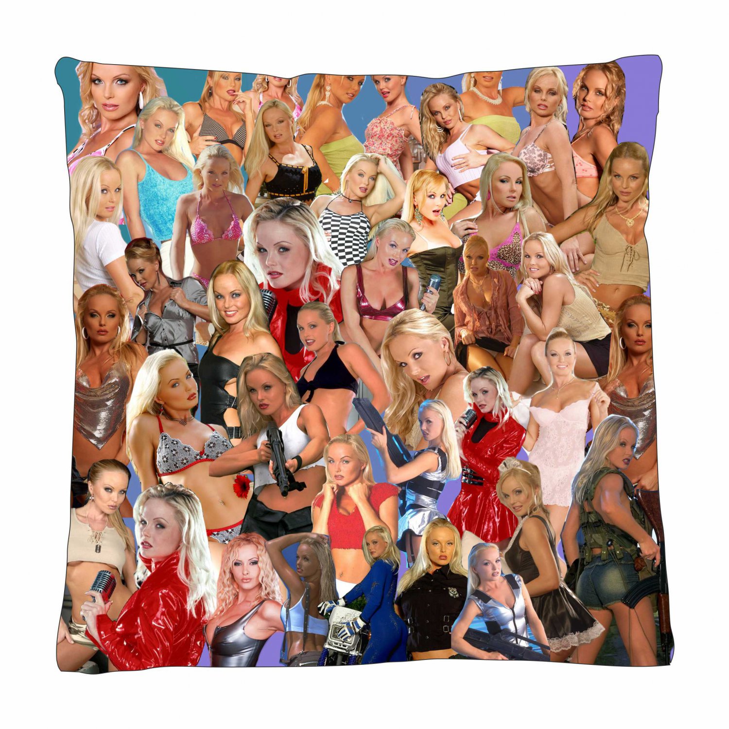 Silvia Saint Photo Collage Pillowcase 3D