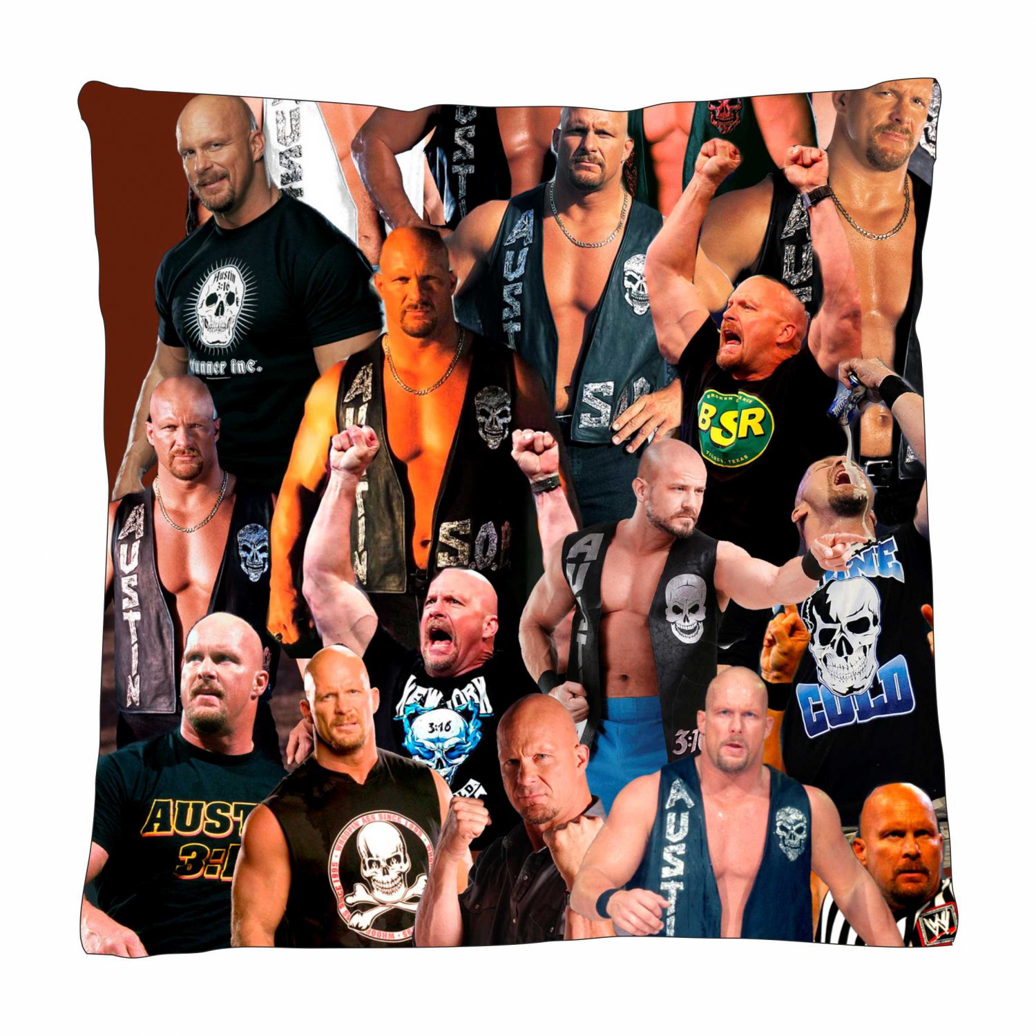 Stone Cold Steve Austin Photo Collage Pillowcase 3D