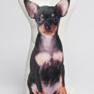 Russian Toy Terrier Dog Shaped Photo Soft Stuffed Decorative Pillow with a zipper