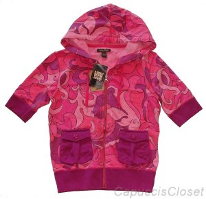 LUCKY BRAND JEANS PINK PURPLE WAVE SURF ZIP HOODIE SWEATSHIRT JACKET M NEW NWT