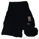 ABERCROMBIE & FITCH WOMENS NAVY CABLE KNIT POM POM WOOL MOOSE SCARF NEW NWT $58