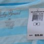 LUCKY BRAND JEANS WOMENS BLUE DIP DYE STRIPE RIB TANK TOP SHIRT M MEDIUM NEW NWT