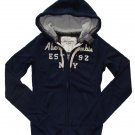 ABERCROMBIE & FITCH WOMENS MELANIE NAVY FLEECE HOODIE ZIP-UP SWEATSHIRT XS NWT