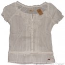 HOLLISTER CALIFORNIA WOODSON MOUNTAIN WHITE LACE EMBELLISHED SHIRT TOP M NEW NWT