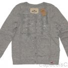 HOLLISTER CALIFORNIA EMBARCADERO GREY EMBELLISHED SEQUIN CARDIGAN SWEATER M NWT