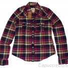 HOLLISTER CALIFORNIA ORANGE COUNTY NAVY PINK PLAID BUTTON DOWN SHIRT L NEW NWT