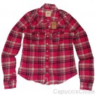 HOLLISTER CALIFORNIA ORANGE COUNTY PINK MULTI PLAID BUTTON DOWN SHIRT L NEW NWT