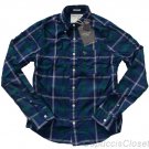 ABERCROMBIE & FITCH SILVER LAKE NAVY PLAID BUTTON DOWN OXFORD SHIRT SZ S NEW NWT