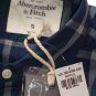 ABERCROMBIE & FITCH SILVER LAKE NAVY PLAID BUTTON DOWN OXFORD SHIRT SZ S NEW NWT