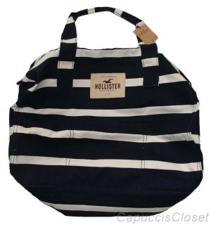 HOLLISTER CALIFORNIA CLASSIC SoCal DUFFLE TOTE BAG PURSE NAVY BLUE WHITE NEW NWT
