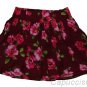 HOLLISTER CALIFORNIA BETTYS RIVER JETTIES BURGUNDY FLORAL MINI SKIRT S SMALL NWT