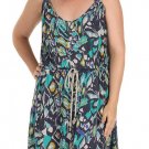 CALVIN KLEIN JEANS LAGOON BLUE DRAWSTRING RACERBACK TANK DRESS PETITE L NEW NWT