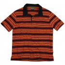 LUCKY BRAND JEANS MENS NAVY BLUE ORANGE STRIPE POLO SHIRT SZ L LARGE NEW NWT $44