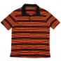 LUCKY BRAND JEANS MENS NAVY BLUE ORANGE STRIPE POLO SHIRT SZ L LARGE NEW NWT $44