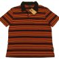 LUCKY BRAND JEANS MENS NAVY BLUE ORANGE STRIPE POLO SHIRT SZ L LARGE NEW NWT $44