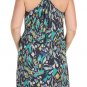 CALVIN KLEIN JEANS LAGOON BLUE PRINT DRAWSTRING RACERBACK TANK SUN DRESS L NWT