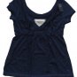 ABERCROMBIE & FITCH WOMENS NAVY LEIGH V-NECK EMPIRE TEE SHIRT TOP XS NEW NWT $54