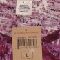 LUCKY BRAND JEANS WOMENS CARLY ROSE PRINT PINK HENLEY TEE SHIRT TOP SZ L NEW NWT