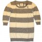 ABERCROMBIE & FITCH WOMENS HAILEY CREAM GREY WOOL STRIPE LONG SWEATER L NEW NWT