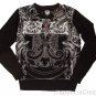 ROAR MENS VITALITY BLACK COTTON EMBROIDERED CREWNECK SWEATER L LARGE NEW NWT $99