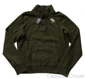 ABERCROMBIE & FITCH MENS CASCADE LAKES OLIVE FLEECE SWEATSHIRT SWEATER XXL NWT