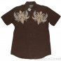 ROAR DYNASTY LOS ANGELES MENS TURNER BUTTON FRONT SHIRT BROWN SZ S SMALL NEW NWT