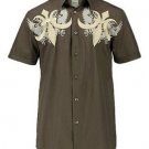 ROAR DYNASTY LOS ANGELES MENS TURNER BUTTON FRONT SHIRT BROWN SZ S SMALL NEW NWT