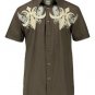 ROAR DYNASTY LOS ANGELES MENS TURNER BUTTON FRONT SHIRT BROWN SZ S SMALL NEW NWT
