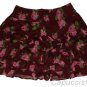 ABERCROMBIE & FITCH SAMANTHA BURGUNDY FLORAL FLIRTY RUFFLE MINI SKIRT XS NEW NWT