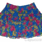 ABERCROMBIE & FITCH WOMENS CHARLIE BLUE FLORAL TIERED RUFFLE MINI SKIRT XS NWT