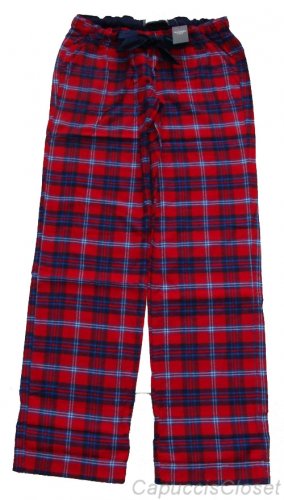 ABERCROMBIE & FITCH SARAH RED BLUE PLAID FLANNEL SLEEP PAJAMA PANTS M MEDIUM NWT