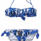 ABERCROMBIE & FITCH WOMENS BLAIR BLUE 2PC BIKINI SWIM BATHING SUIT L NEW NWT $90